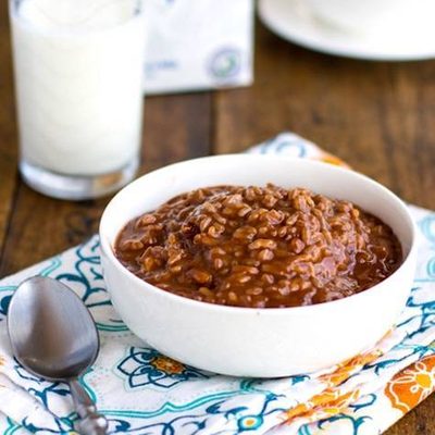A picture of Champorado {Chocolate Coconut Sticky Rice}